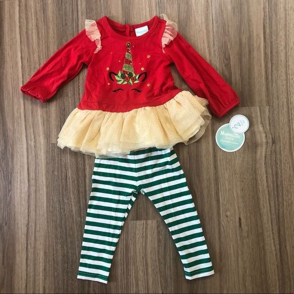 Nannette Holiday Unicorn 2-Piece Set - Picture 1 of 9